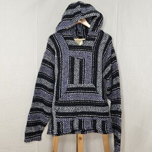 BAJA JOE Hooded poncho Navy Blue/Purple Hoodie. XL.